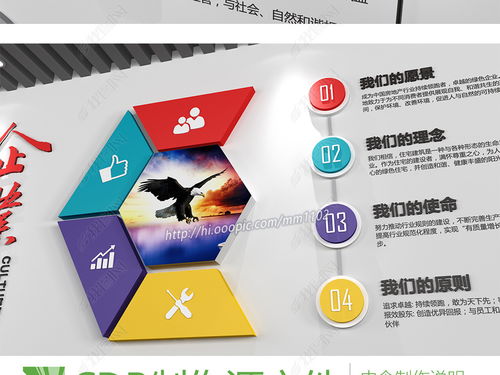 企业文化墙创意设计 从3D立体效果图到数字文化创意应用